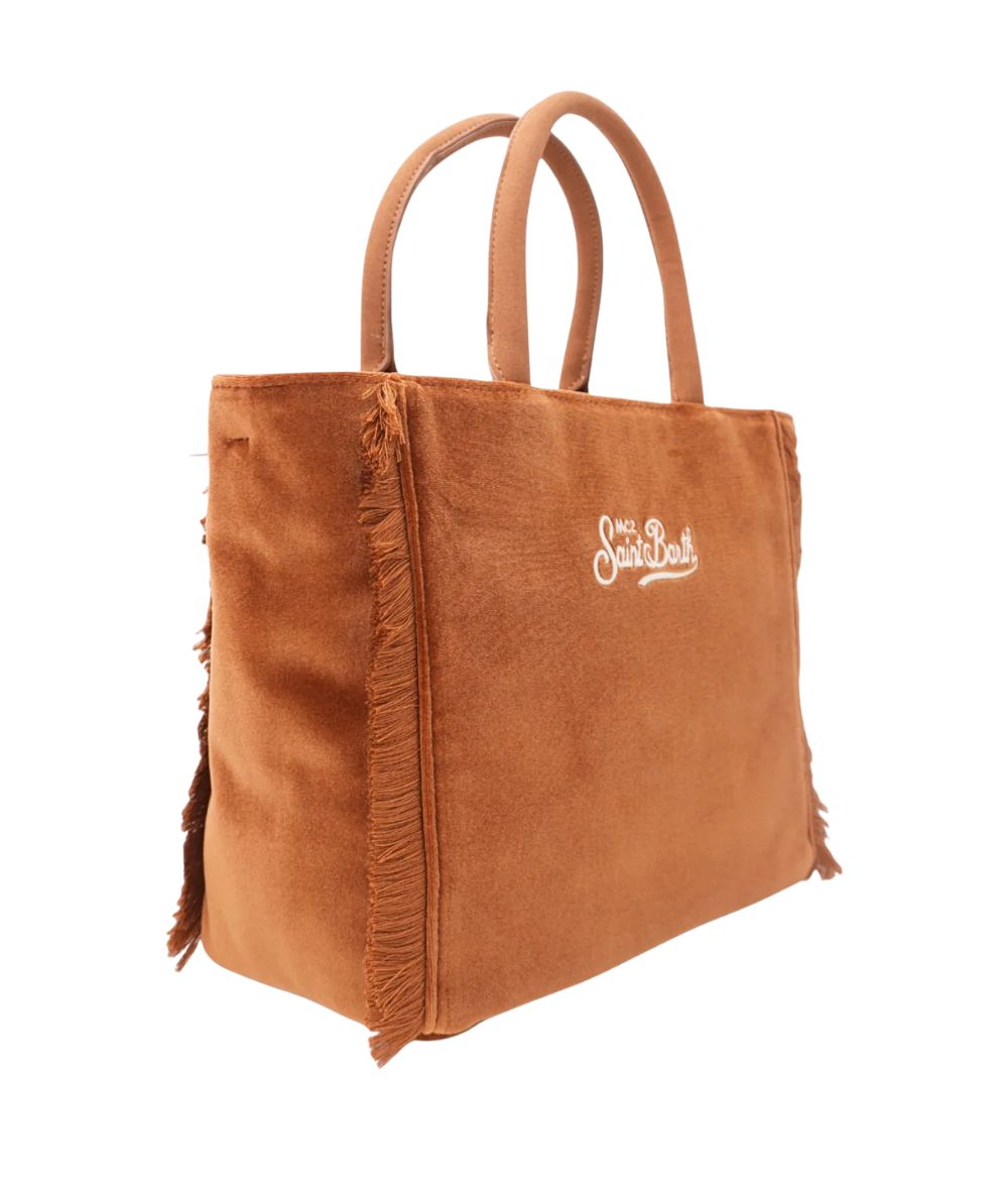 MC2 Saint Barth Borsa in Velluto COLETTE VELVET COL0038 Marrone Caramello