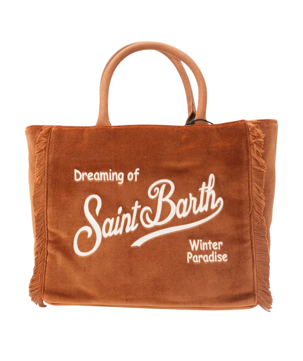 MC2 Saint Barth Borsa in Velluto COLETTE VELVET COL0038 Marrone Caramello