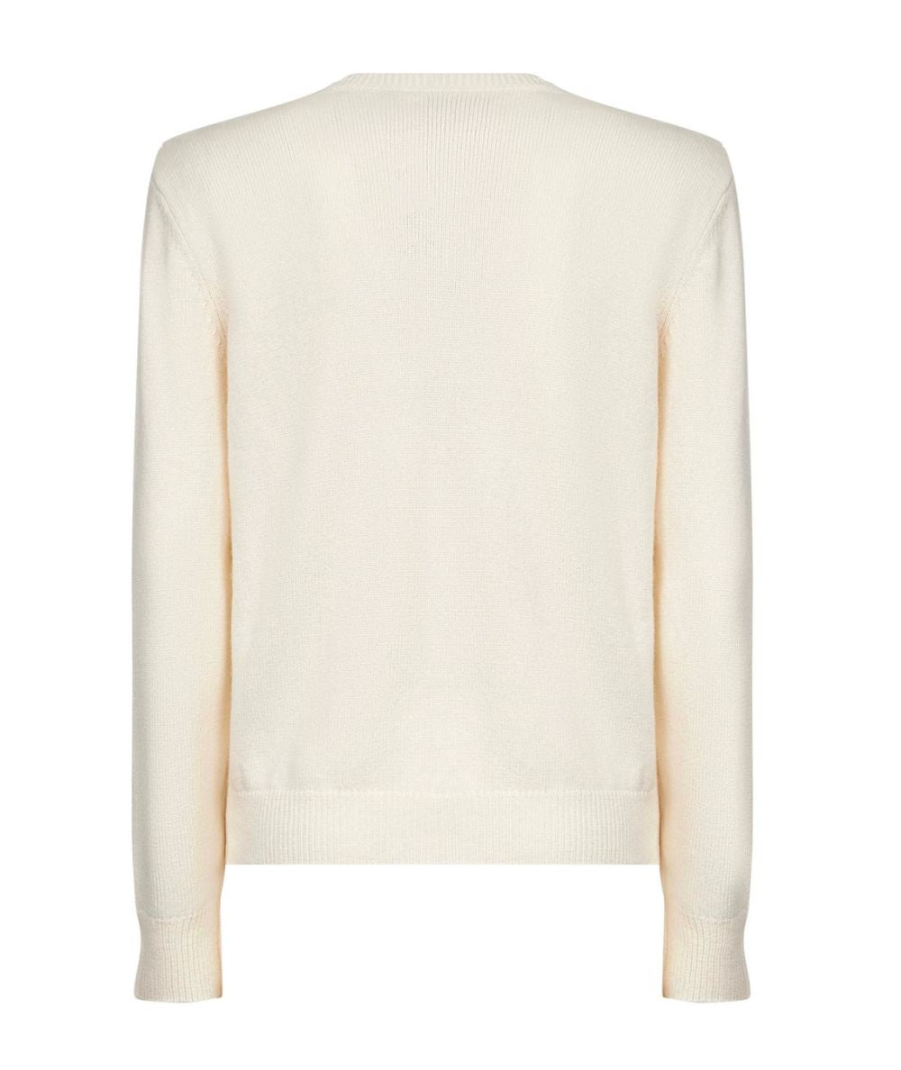 MC2 Saint Barth Maglione con Ricamo NEW QUEEN EMBRY QUE0032 Bianco Avorio