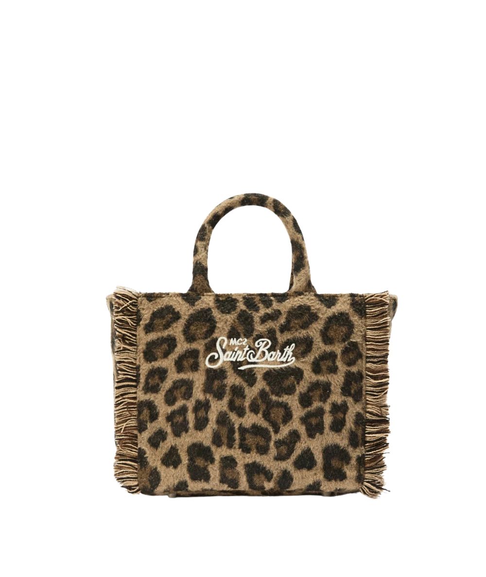 MC2 Saint Barth Mini Borsa Leopardata Animalier VANITY MINI FELT VAMI024 Marrone