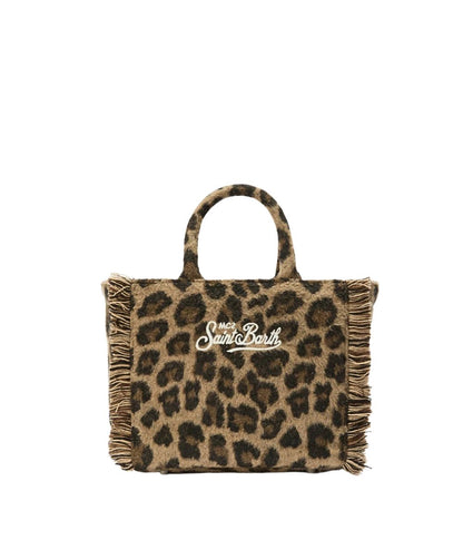 MC2 Saint Barth Mini Borsa Leopardata Animalier VANITY MINI FELT VAMI024 Marrone