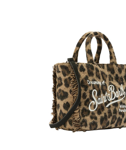 MC2 Saint Barth Mini Borsa Leopardata Animalier VANITY MINI FELT VAMI024 Marrone