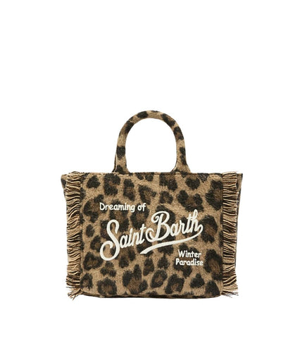 MC2 Saint Barth Mini Borsa Leopardata Animalier VANITY MINI FELT VAMI024 Marrone