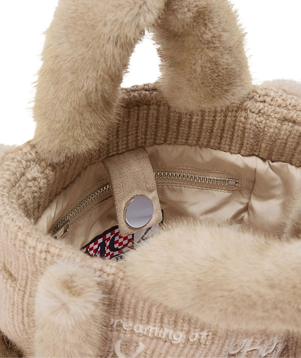 MC2 Saint Barth Mini Borsa VANITY MINI SHEARLING RIB VAMI022 Beige