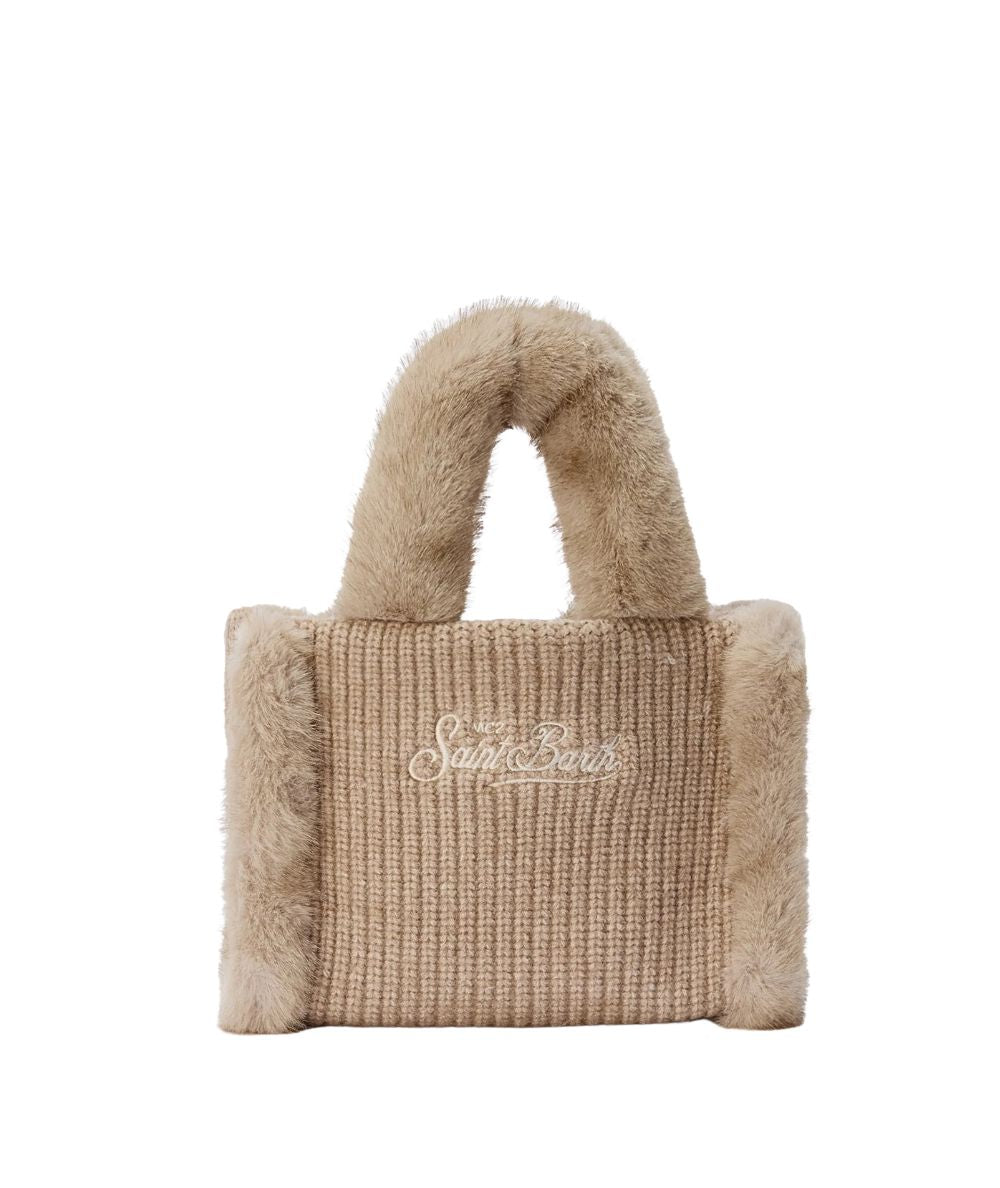 MC2 Saint Barth Mini Borsa VANITY MINI SHEARLING RIB VAMI022 Beige