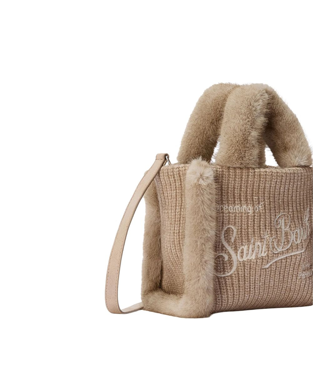 MC2 Saint Barth Mini Borsa VANITY MINI SHEARLING RIB VAMI022 Beige