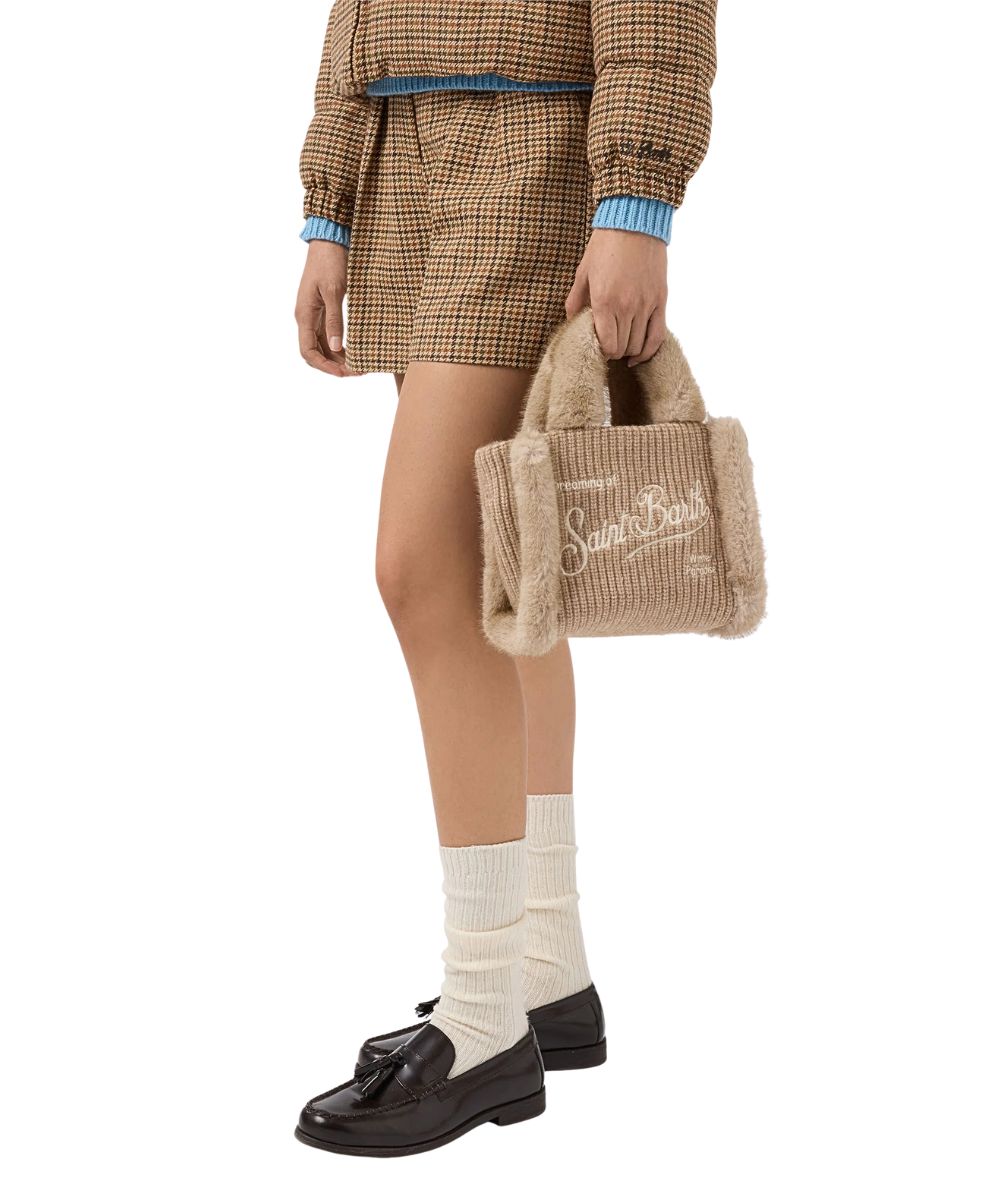 MC2 Saint Barth Mini Borsa VANITY MINI SHEARLING RIB VAMI022 Beige