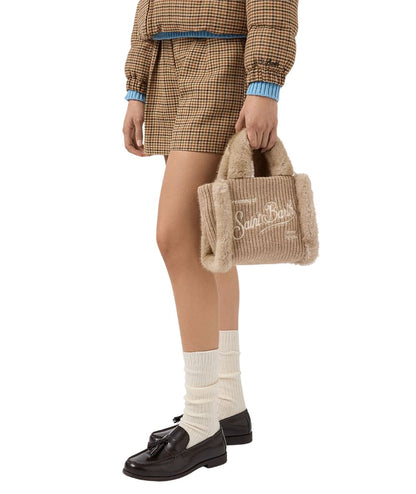 MC2 Saint Barth Mini Borsa VANITY MINI SHEARLING RIB VAMI022 Beige