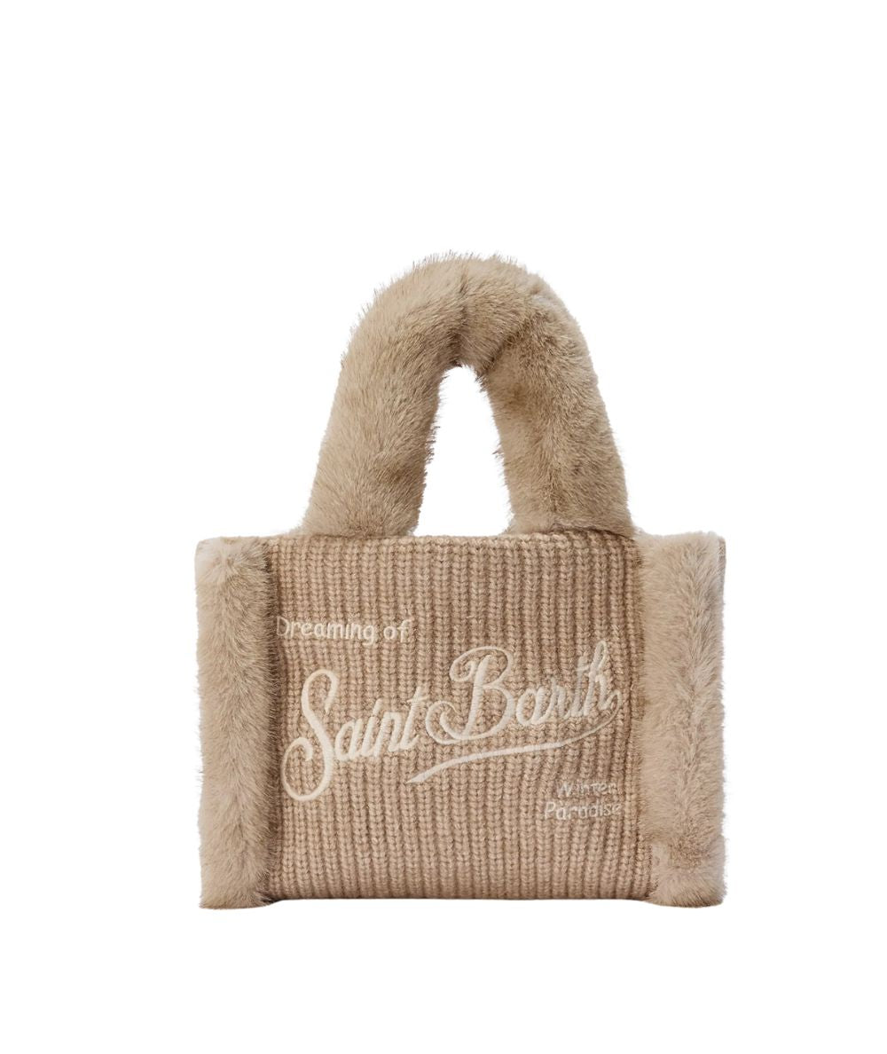 MC2 Saint Barth Mini Borsa VANITY MINI SHEARLING RIB VAMI022 Beige