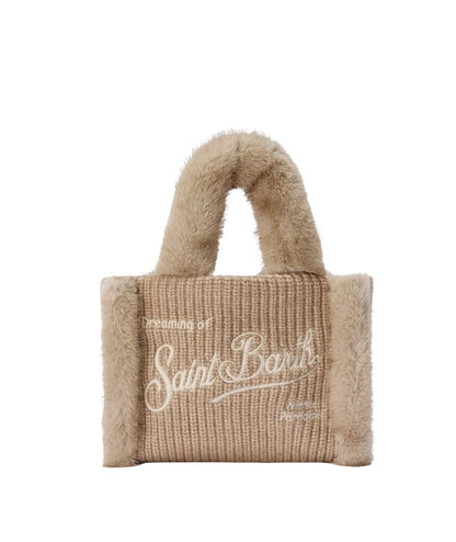 MC2 Saint Barth Mini Borsa VANITY MINI SHEARLING RIB VAMI022 Beige