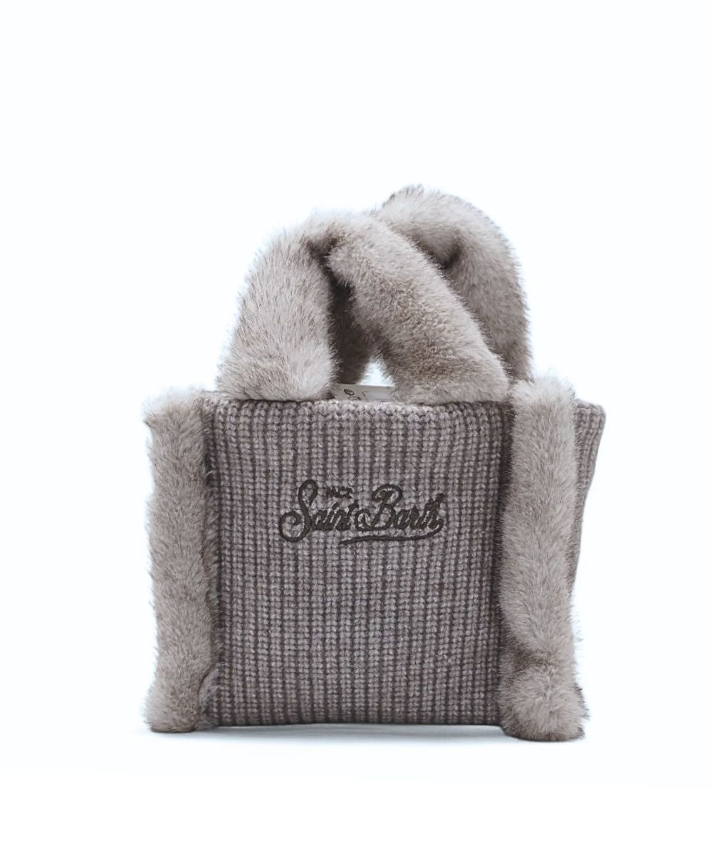 MC2 Saint Barth Mini Borsa VANITY MINI SHEARLING RIB VAMI022 Grigio