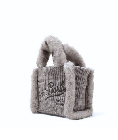MC2 Saint Barth Mini Borsa VANITY MINI SHEARLING RIB VAMI022 Grigio