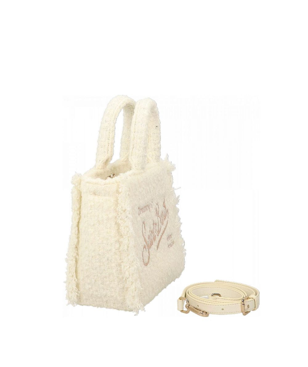 MC2 Saint Barth Mini Borsa VANITY MINI TWEED VAMI026 Bianco Latte
