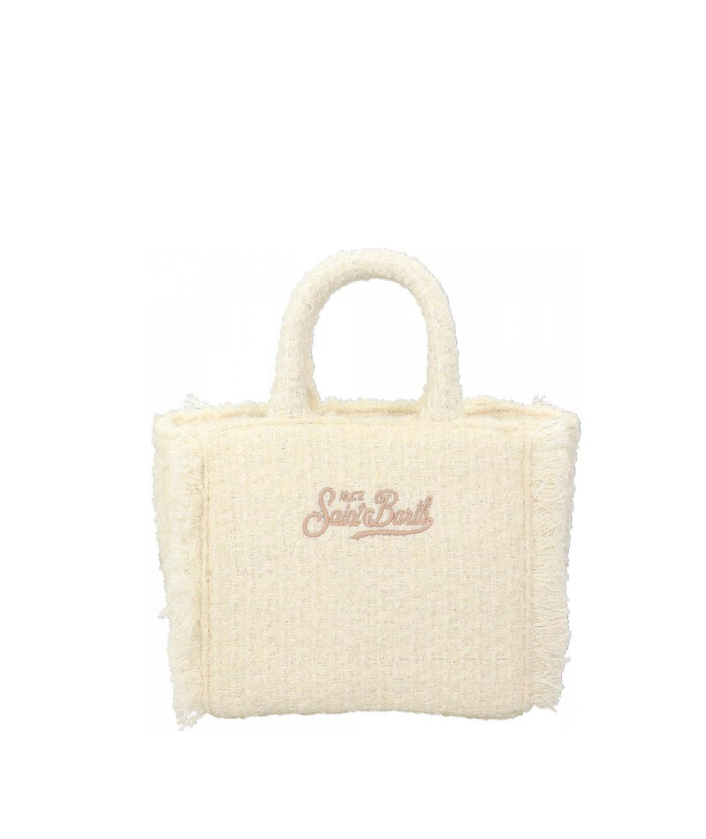 MC2 Saint Barth Mini Borsa VANITY MINI TWEED VAMI026 Bianco Latte