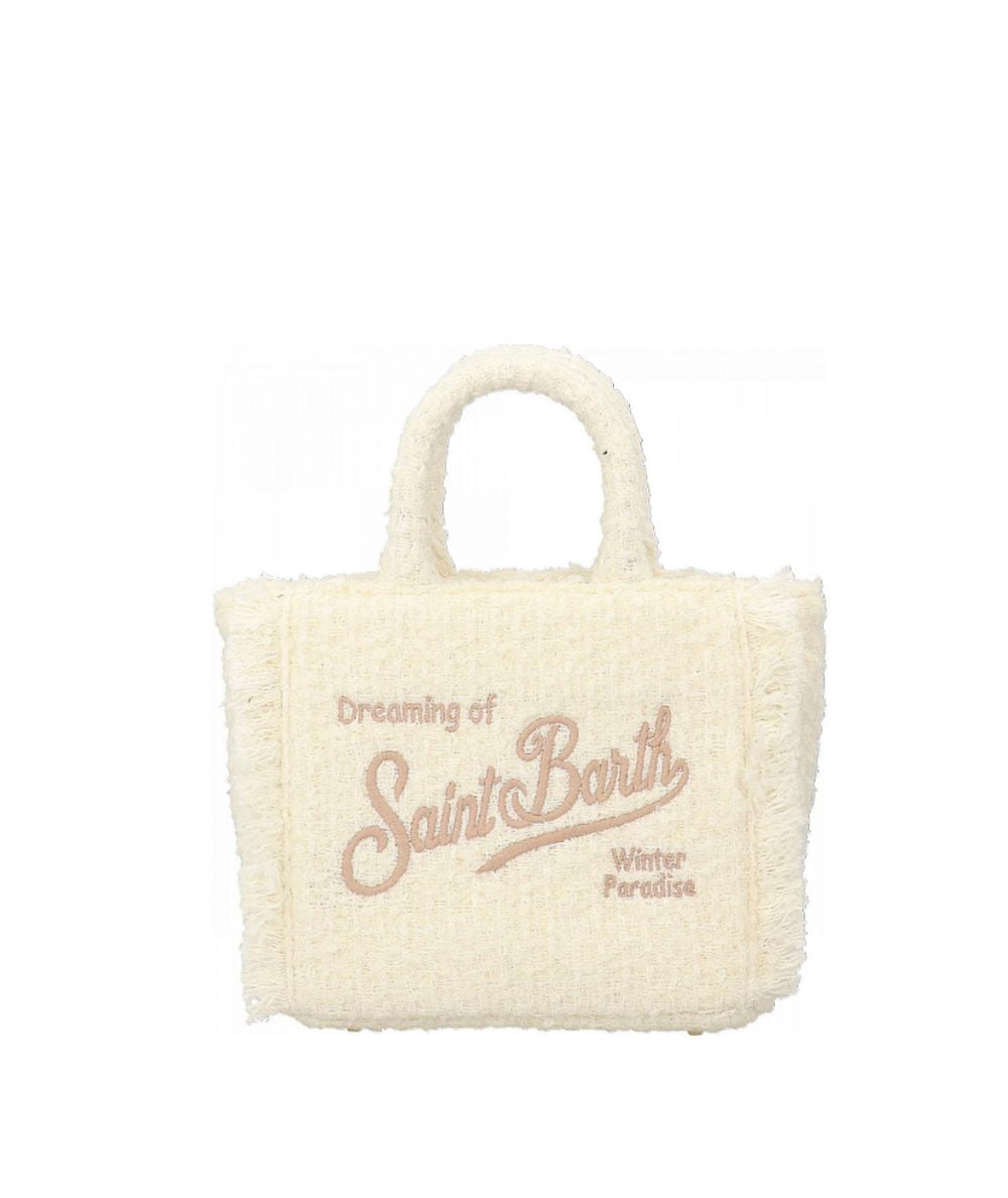 MC2 Saint Barth Mini Borsa VANITY MINI TWEED VAMI026 Bianco Latte