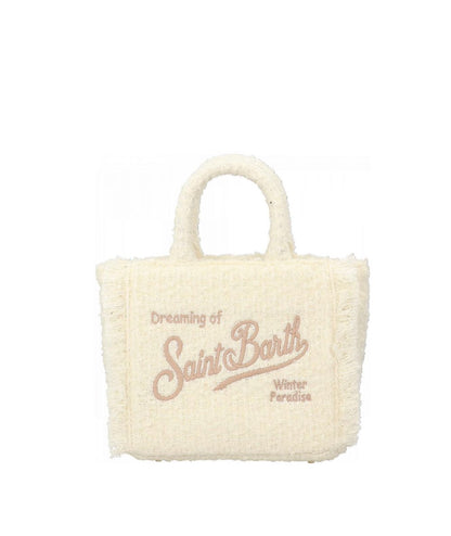 MC2 Saint Barth Mini Borsa VANITY MINI TWEED VAMI026 Bianco Latte
