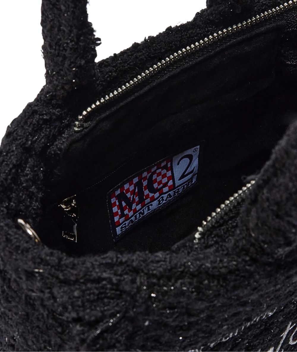 MC2 Saint Barth Mini Borsa VANITY MINI TWEED VAMI026 Nero