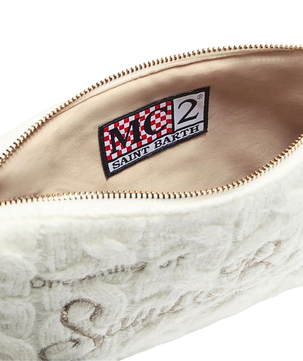 MC2 Saint Barth Pochette in Lana PARISIENNE WOOL BRAID PAR0029 Bianco