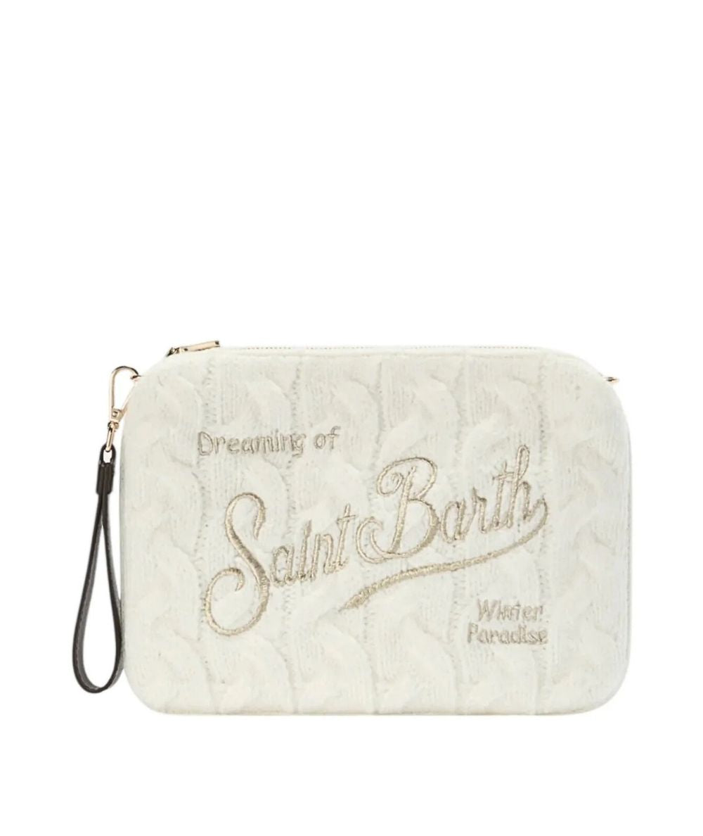 MC2 Saint Barth Pochette in Lana PARISIENNE WOOL BRAID PAR0029 Bianco