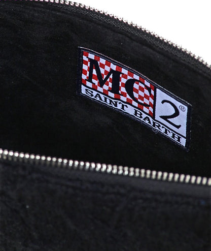 MC2 Saint Barth Pochette in Lana PARISIENNE WOOL BRAID PAR0029 Nero