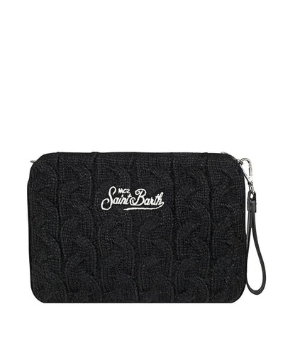 MC2 Saint Barth Pochette in Lana PARISIENNE WOOL BRAID PAR0029 Nero