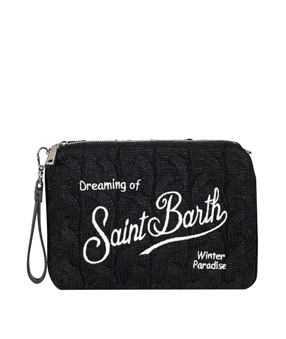 MC2 Saint Barth Pochette in Lana PARISIENNE WOOL BRAID PAR0029 Nero
