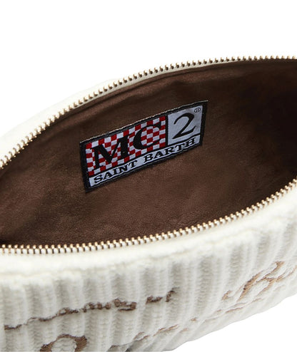 MC2 Saint Barth Pochette in Lana PARISIENNE WOOL RIB Bianco