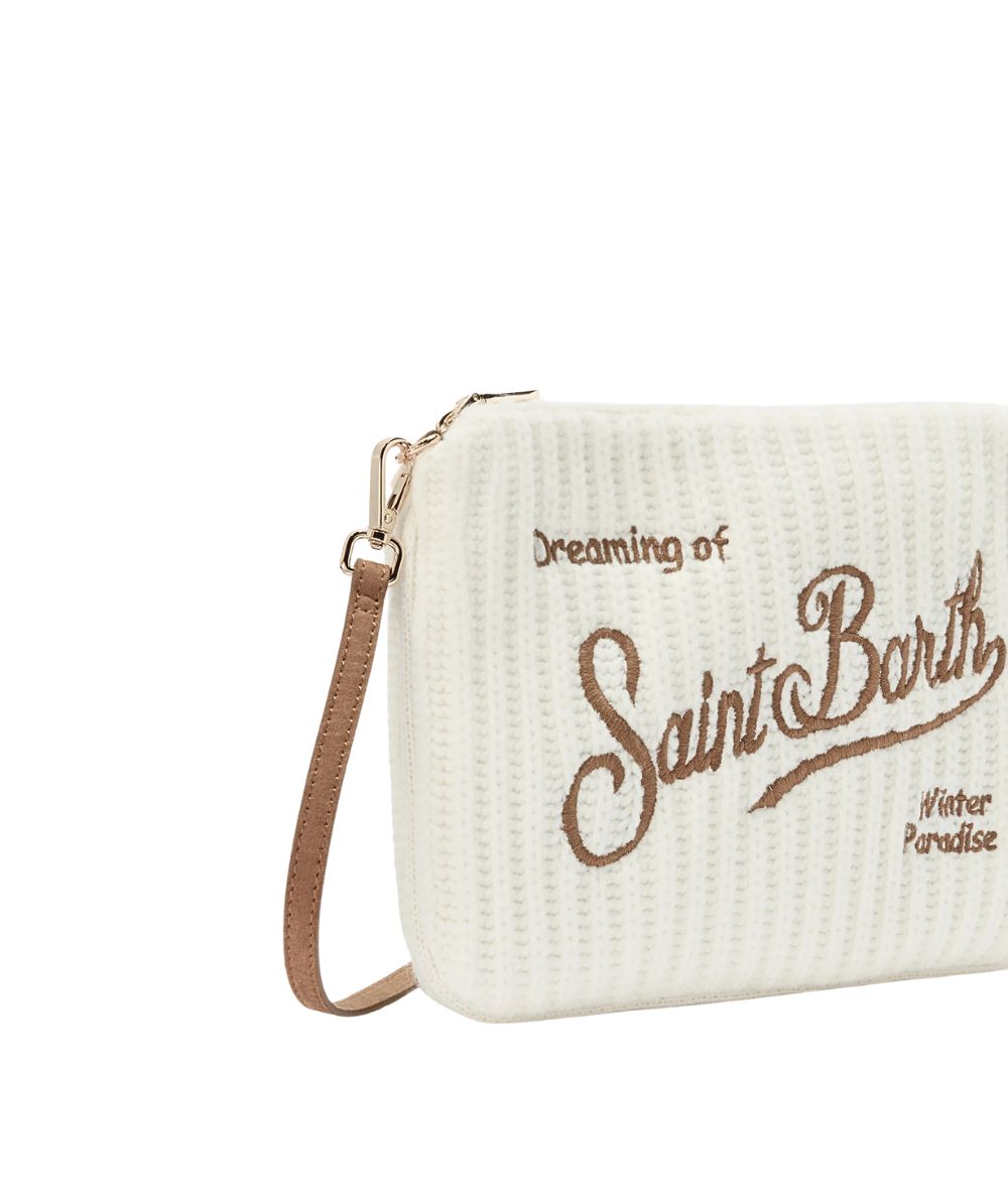 MC2 Saint Barth Pochette in Lana PARISIENNE WOOL RIB Bianco