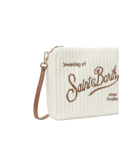 MC2 Saint Barth Pochette in Lana PARISIENNE WOOL RIB Bianco