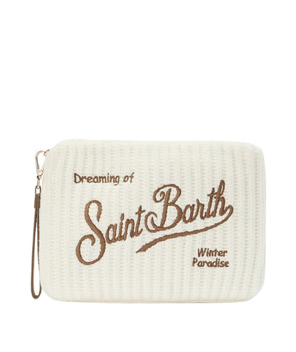 MC2 Saint Barth Pochette in Lana PARISIENNE WOOL RIB Bianco