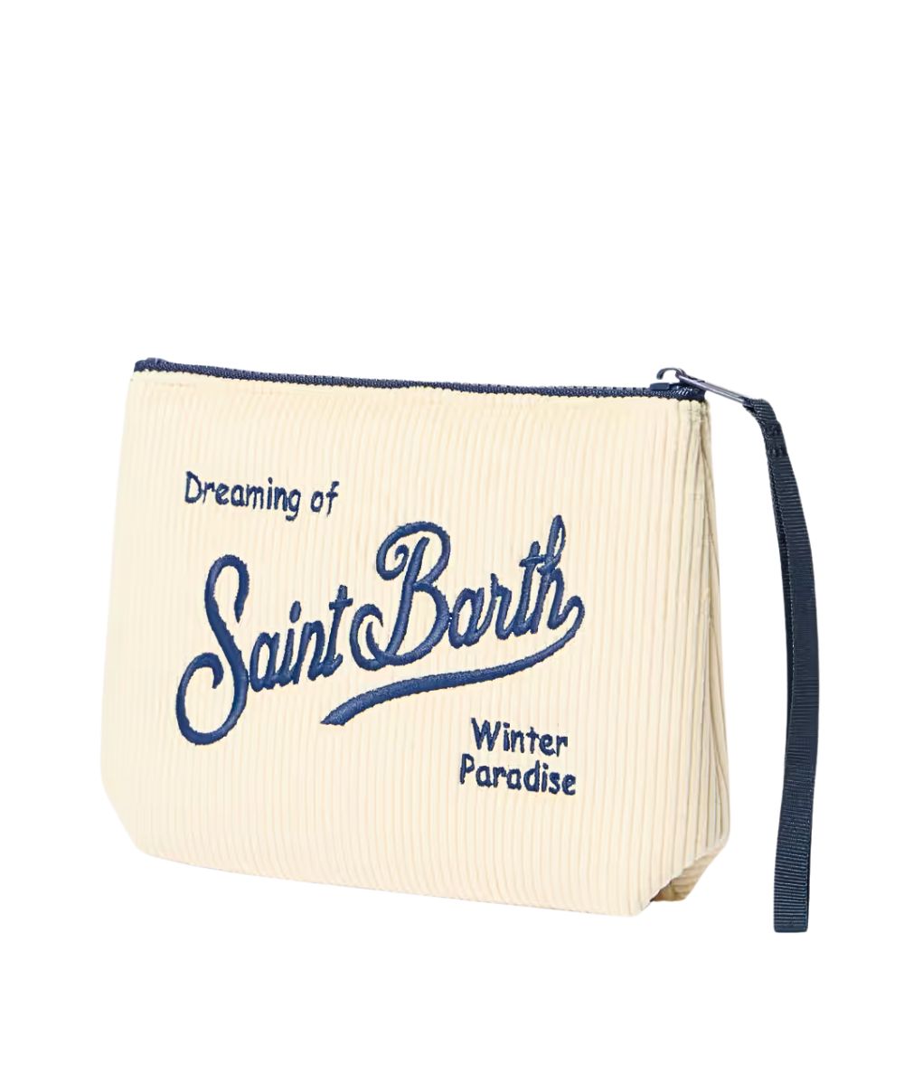 MC2 Saint Barth Pochette in Velluto ALINE CORDUROY ALI0024 Bianco Panna
