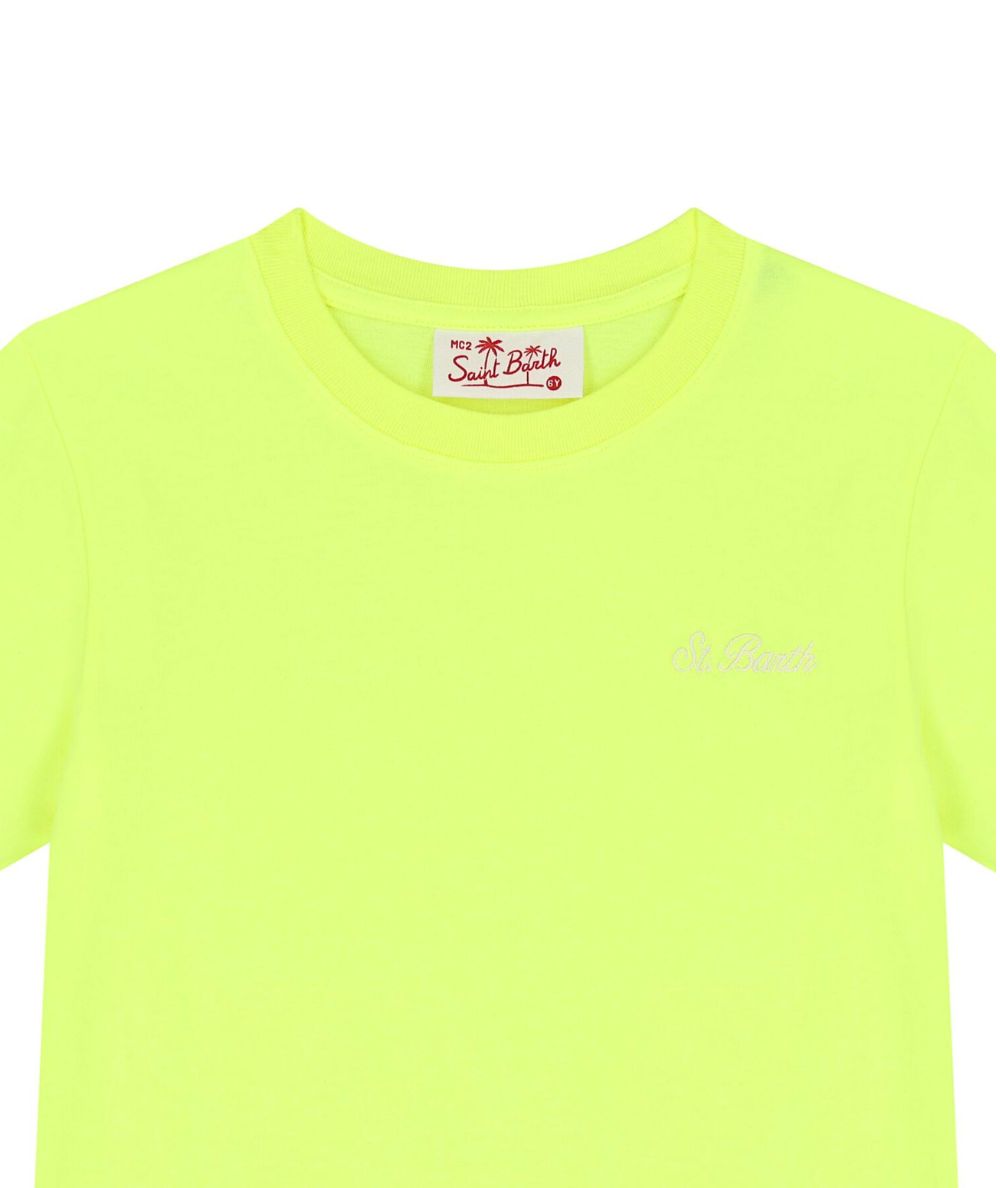 MC2 Saint Barth T-shirt Bambino con Logo Ricamato Dover Giallo Fluo