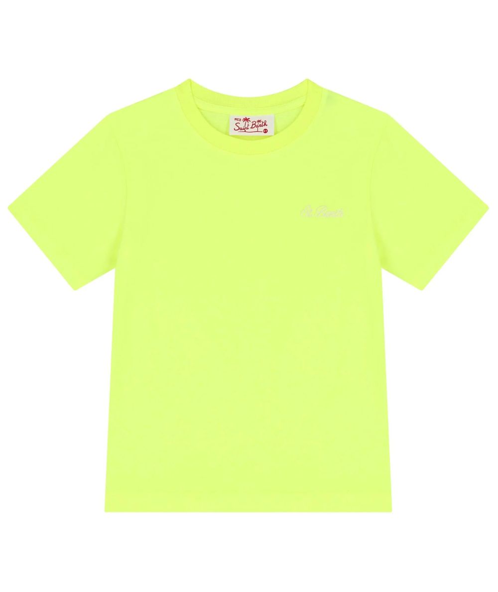 MC2 Saint Barth T-shirt Bambino con Logo Ricamato Dover Giallo Fluo