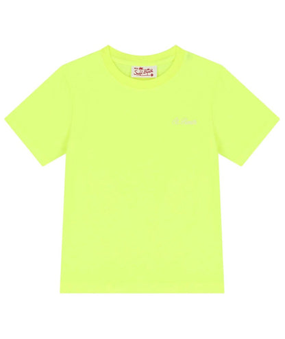 MC2 Saint Barth T-shirt Bambino con Logo Ricamato Dover Giallo Fluo