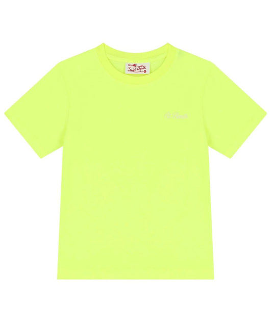MC2 Saint Barth T-shirt Bambino con Logo Ricamato Dover Giallo Fluo