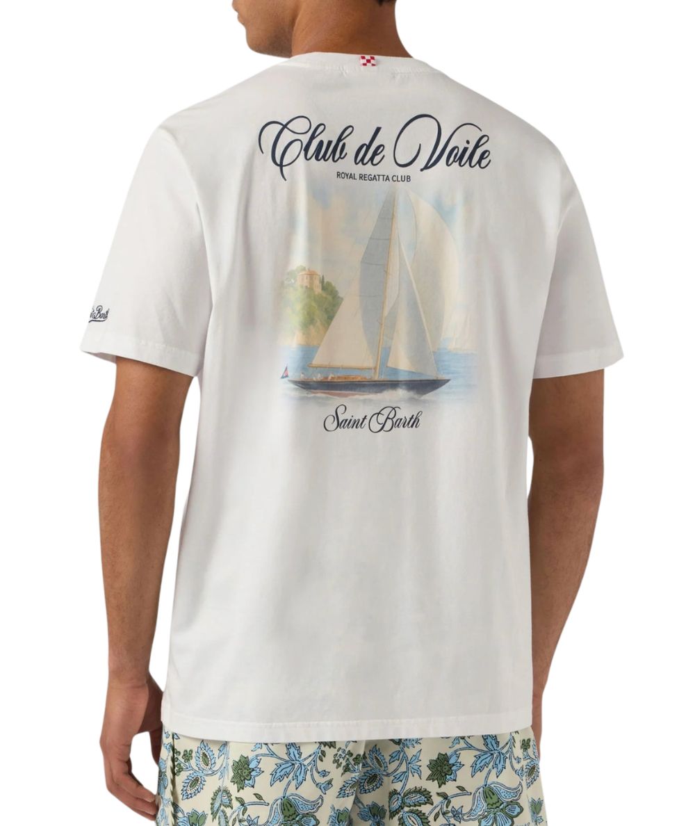 MC2 Saint Barth T-shirt con Girocollo e Stampa Portland PRL0002 Bianco