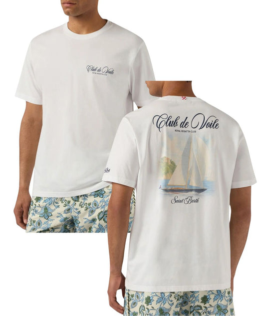 MC2 Saint Barth T-shirt con Girocollo e Stampa Portland PRL0002 Bianco