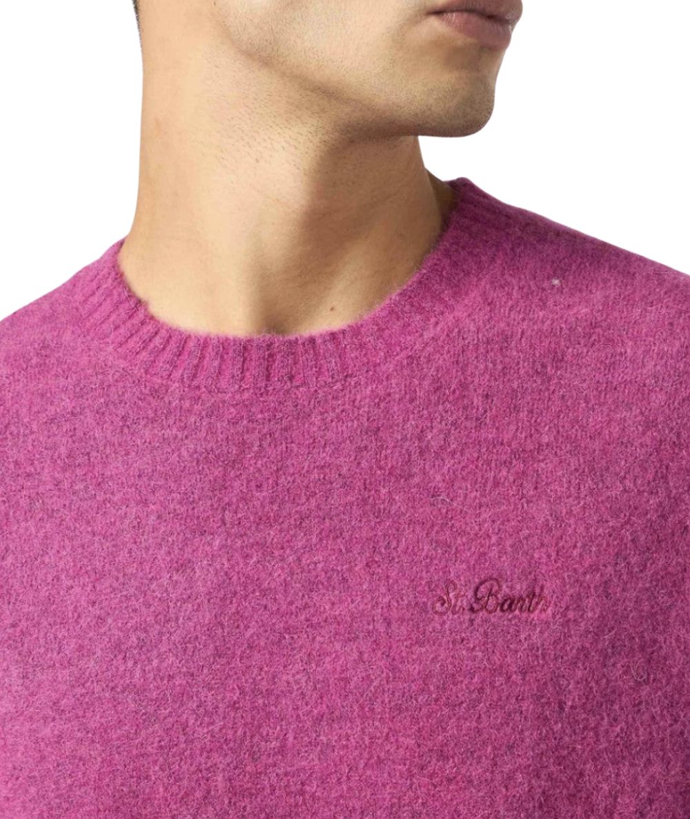 MC2 SAINT BARTH MAGLIONE GIROCOLLO ELASTICIZZATO REGENT ROSA MALVA