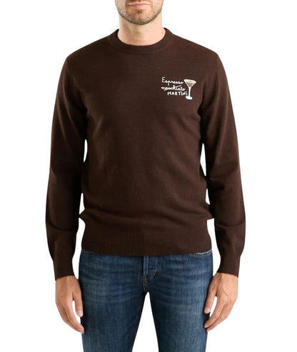 MC2 SAINT BARTH Maglione con Ricami Heron Light Embry HER0024 Marrone