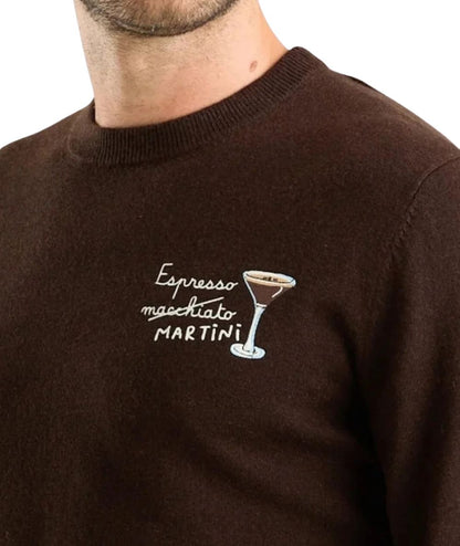 MC2 SAINT BARTH Maglione con Ricami Heron Light Embry HER0024 Marrone