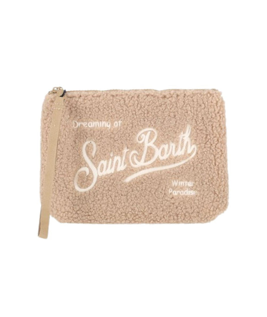 MC2 SAINT BARTH Pochette in tessuto Aline Teddy ALI0023  Beige