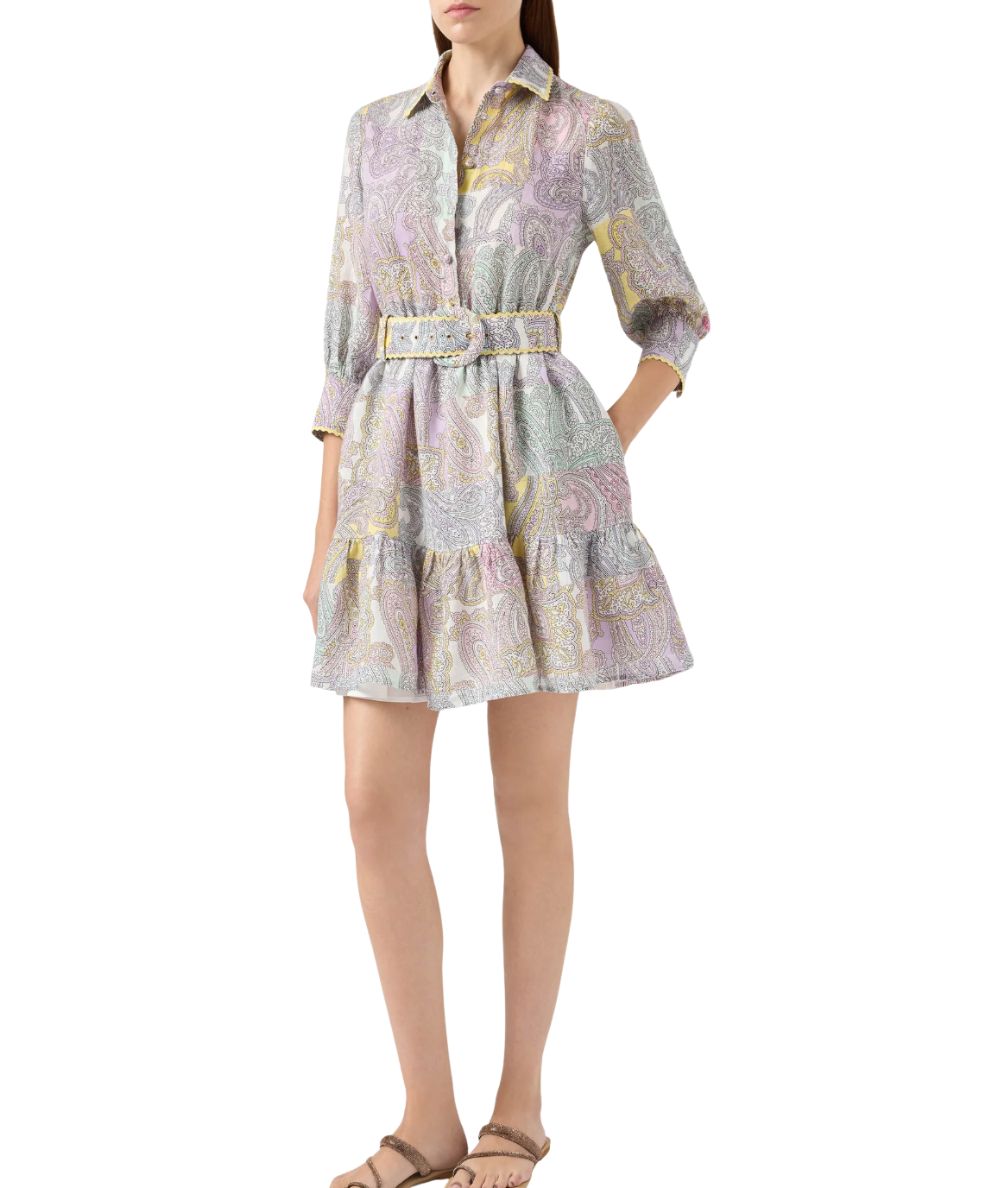 MC2 Saint Barth Abito Corto Paisley Daisi Linen DAIS001 Multicolore