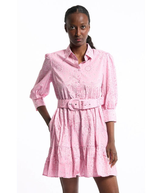 MC2 Saint Barth Abito Corto in Fantasia Bandana Daisi DAIS002 Rosa