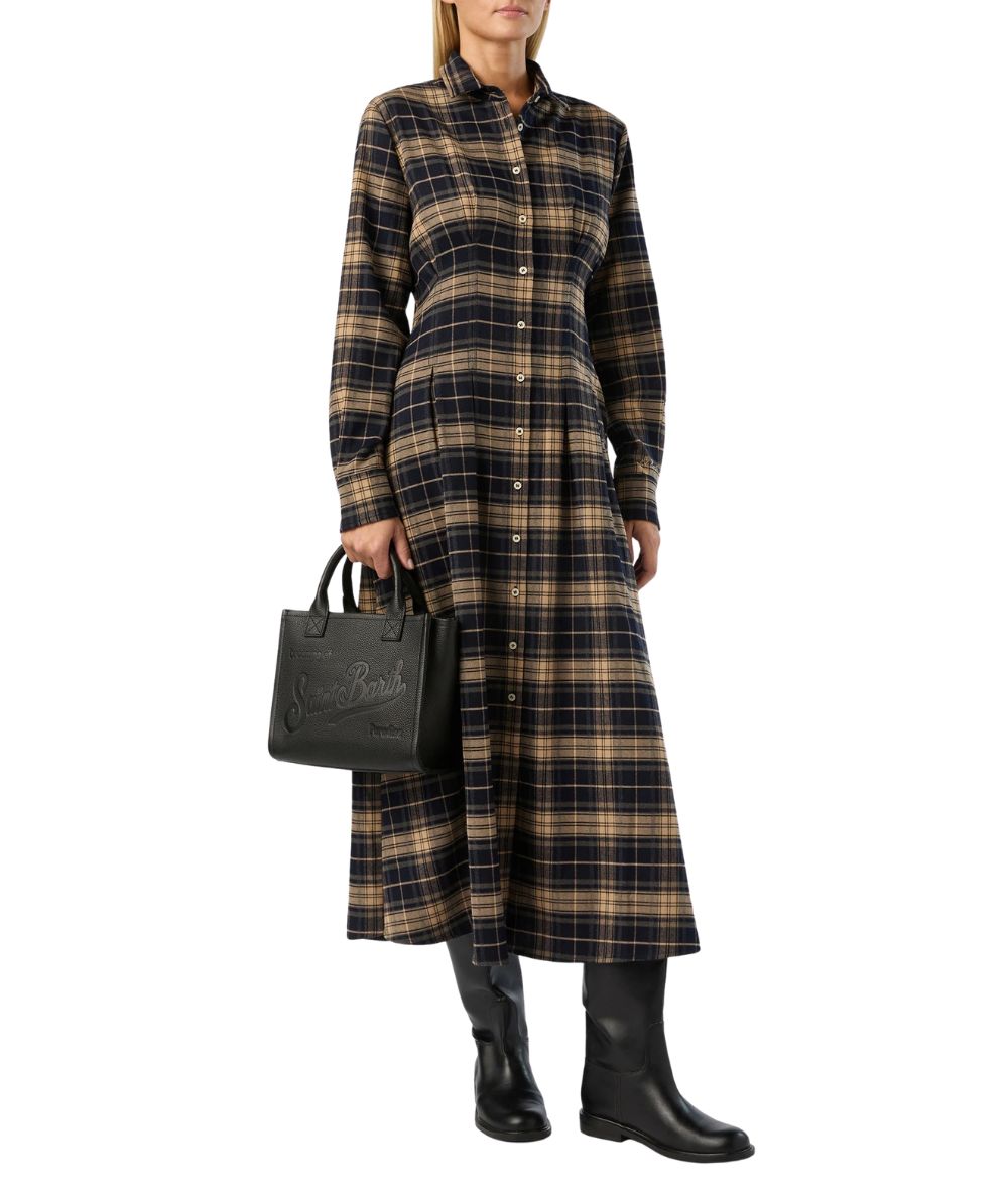 MC2 Saint Barth Abito Fantasia Tartan Alys Flannel LSY0001 Blu Beige