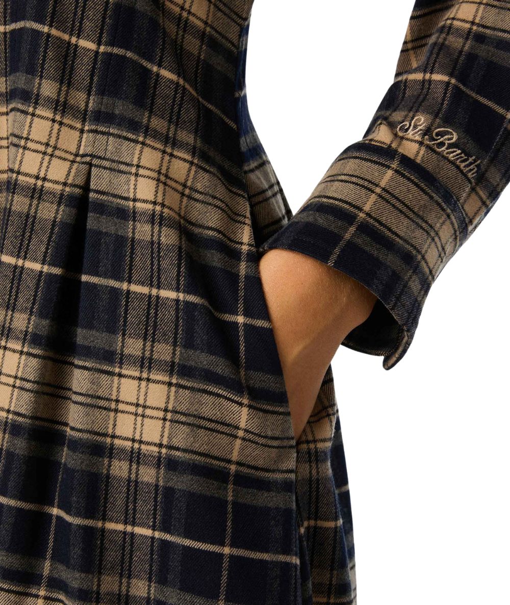 MC2 Saint Barth Abito Fantasia Tartan Alys Flannel LSY0001 Blu Beige