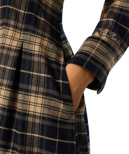 MC2 Saint Barth Abito Fantasia Tartan Alys Flannel LSY0001 Blu Beige