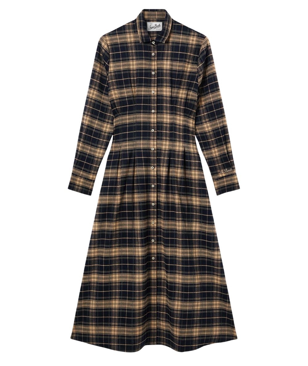 MC2 Saint Barth Abito Fantasia Tartan Alys Flannel LSY0001 Blu Beige