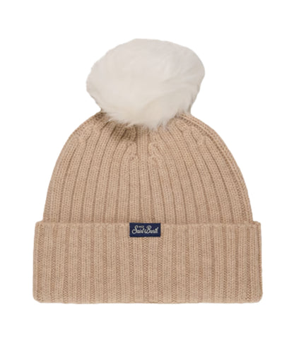 MC2 Saint Barth Berretto con Pompon WENGEN JR F WENG007 Beige