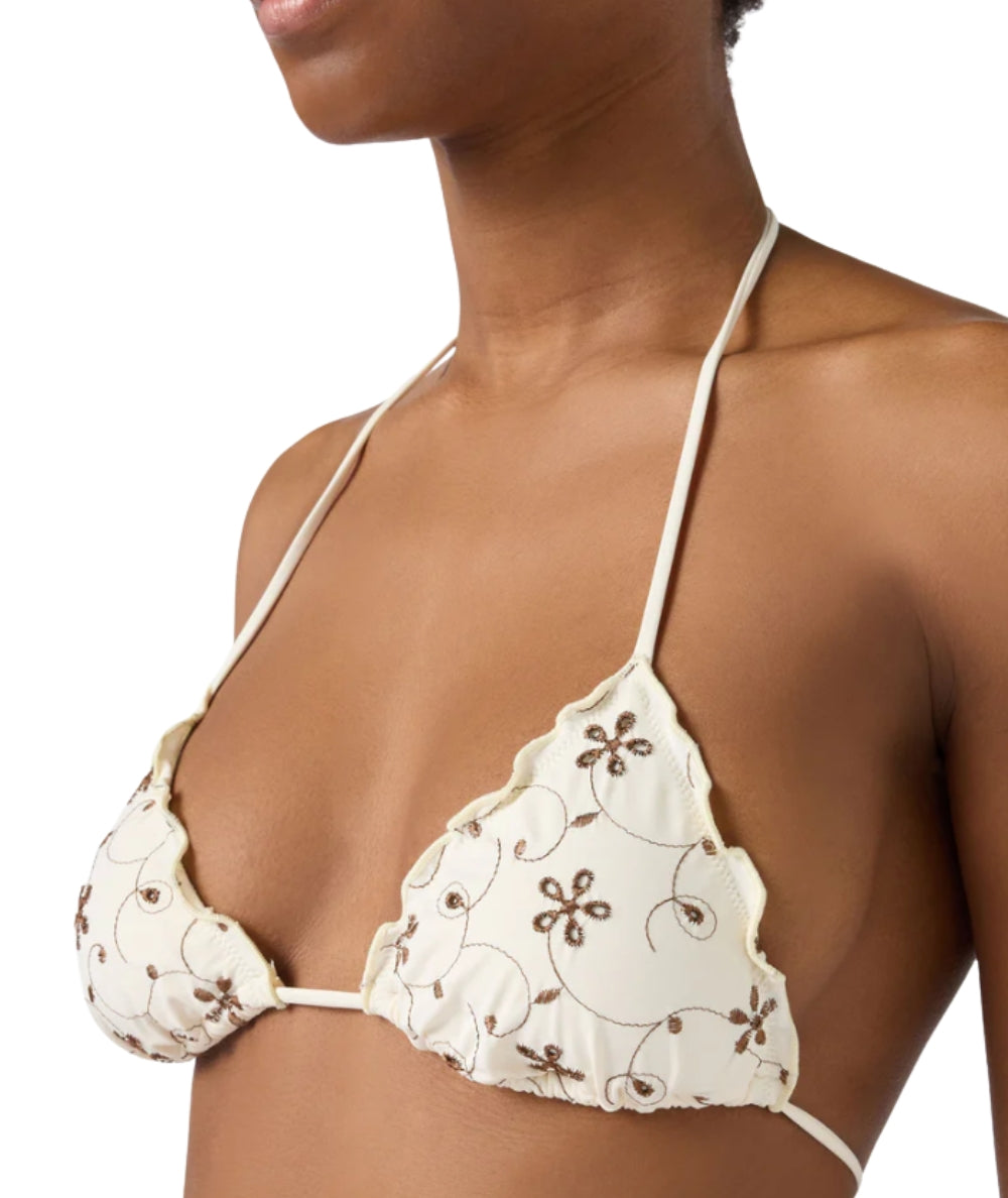 MC2 Saint Barth Bikini Top in Sangallo Sagittarius SAG0001 Beige