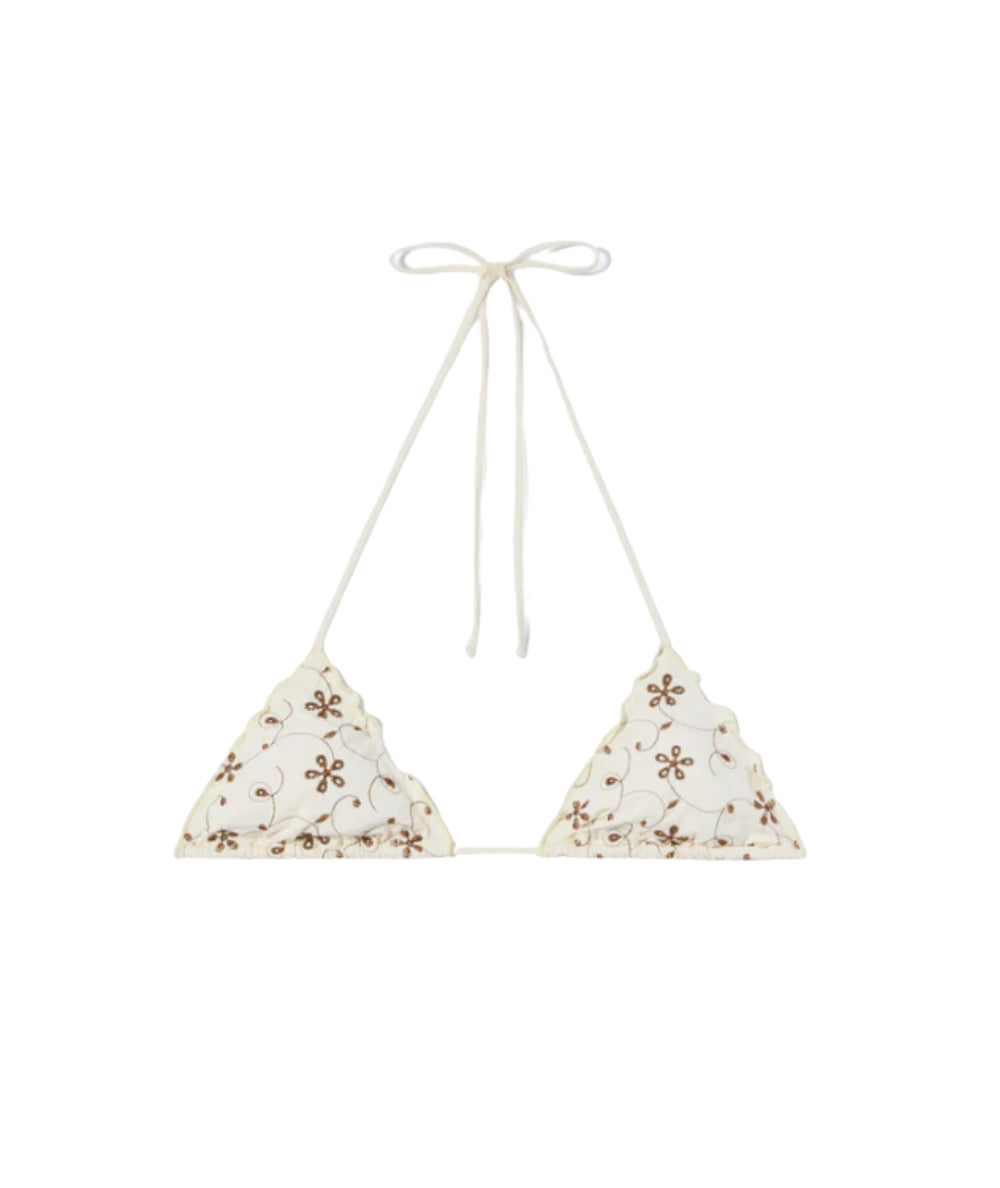 MC2 Saint Barth Bikini Top in Sangallo Sagittarius SAG0001 Beige